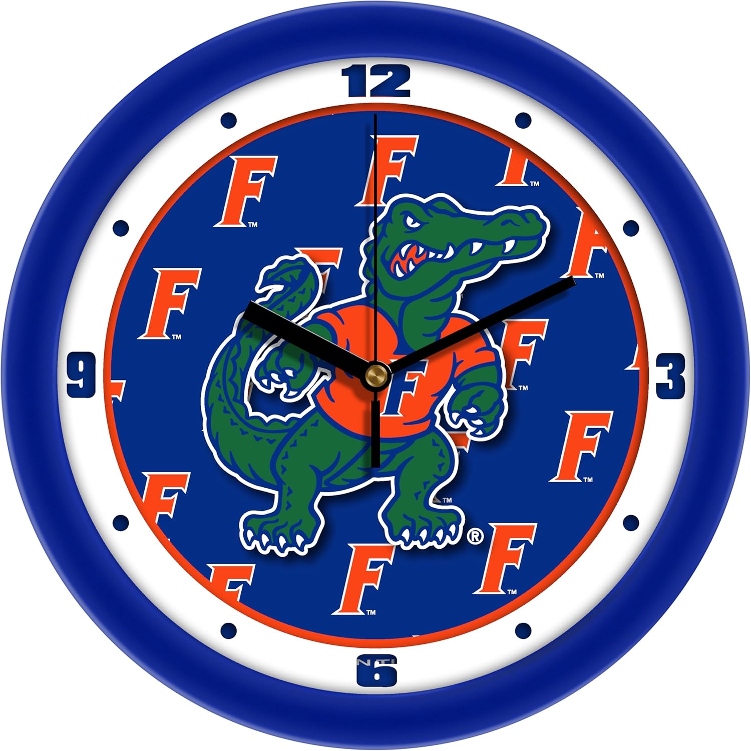 SunTime Official Collegiate Team Spirit Wall Clock, 11.5" Diameter, Silent Non-Ticking Movement - Florida Gators 2