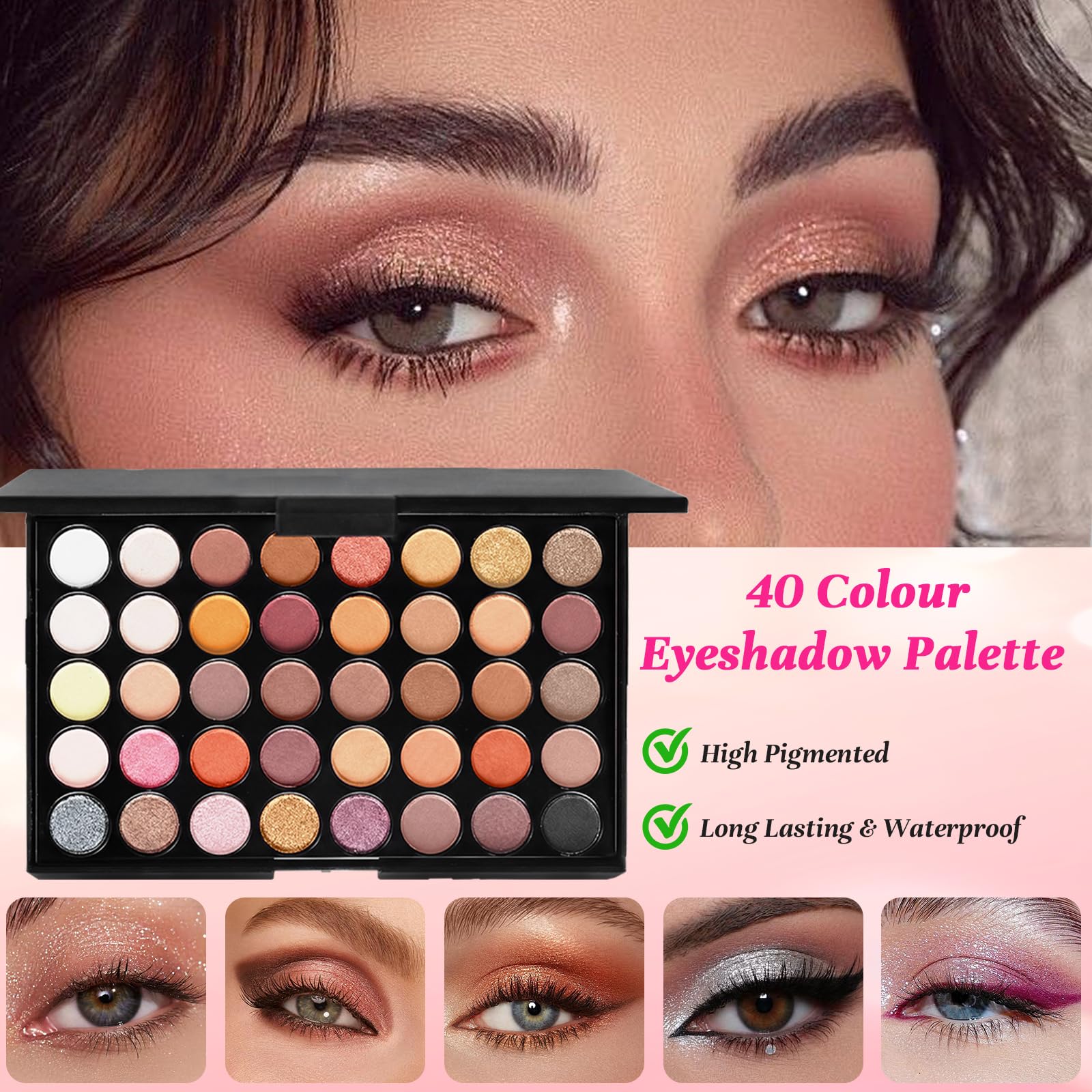 Coffret Maquillage Femme, Kit de Maquillage Tout-en-un, Coffret Cadeau Maquillage Ado Fille avec Fond de Teint, Fard à Paupières Palette, Blush, Correcteur, Brillant à Lèvres, Eyeliner, Mascara