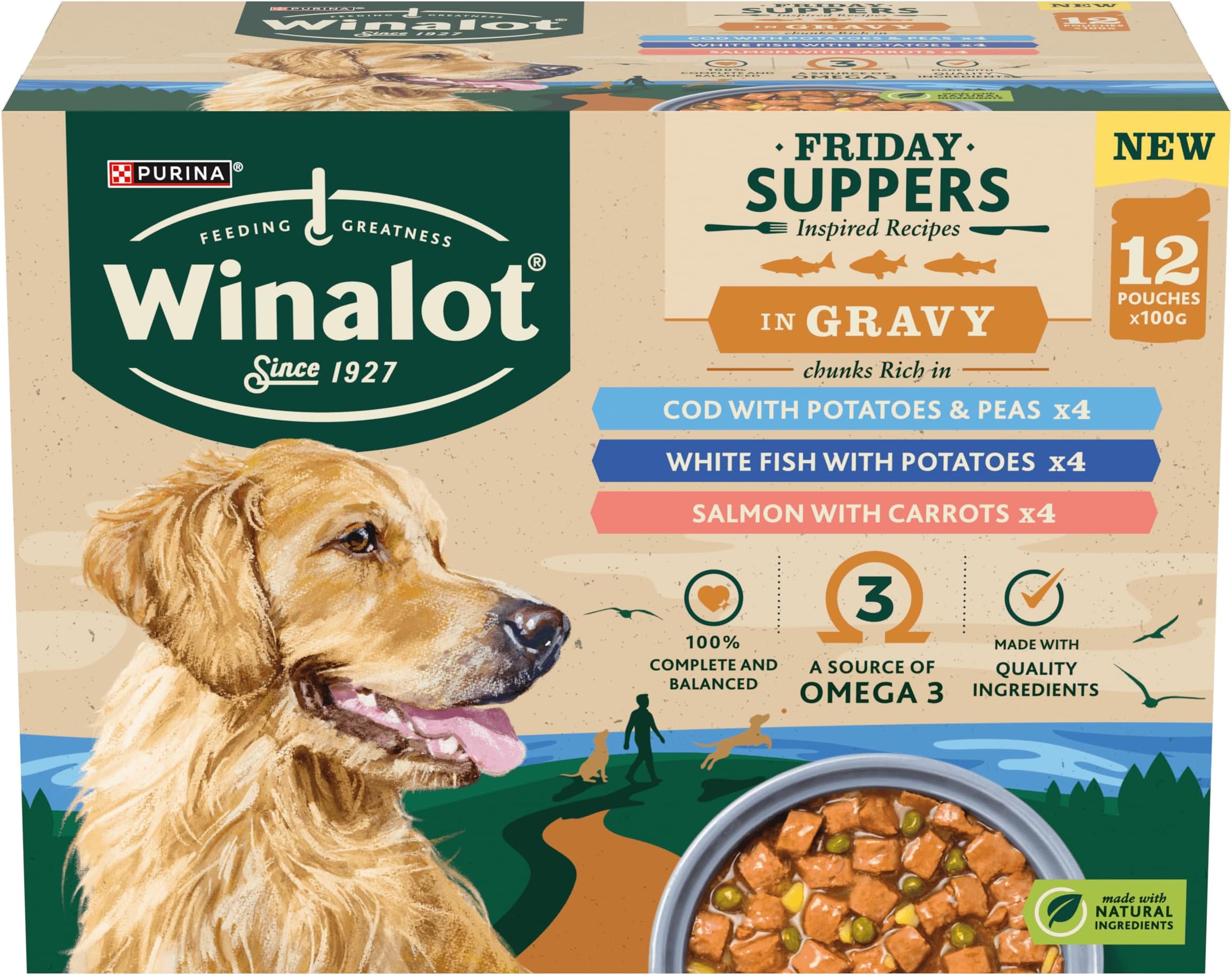WINALOT Friday Suppers Wet Dog Food in Gravy 12x100g, 4 Pack Amazon