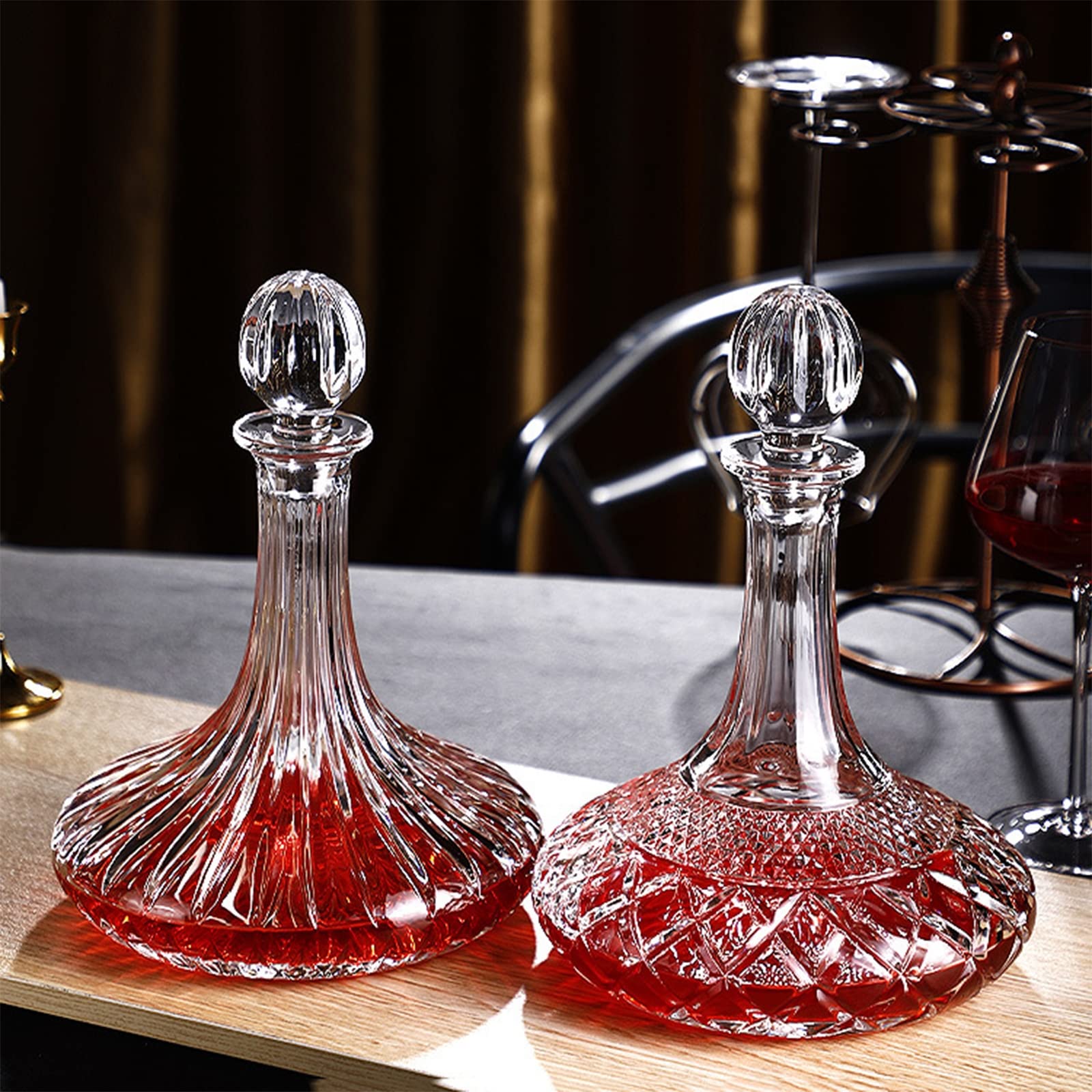 Set di Bicchieri da Vino Rosso in Vetro, Vaso di Bottiglia, Cristallo con Tappo di Bottiglia, Strumento da Bar, Bar per La Casa, Brocca per Vodka, Caraffa per Vino, Bicchieri