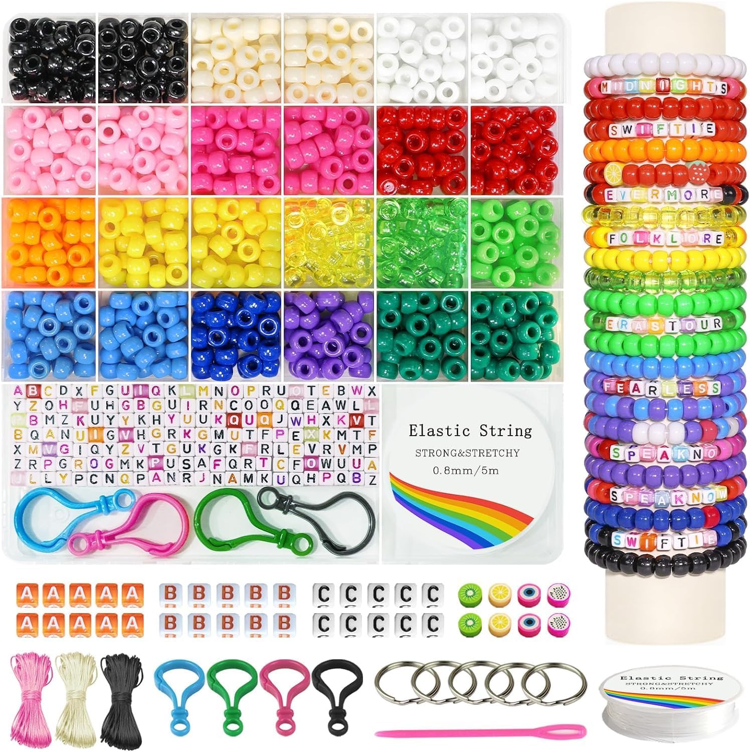 Redtwo Friendship Bracelet Making Kit, Kandi Pony Beads for
