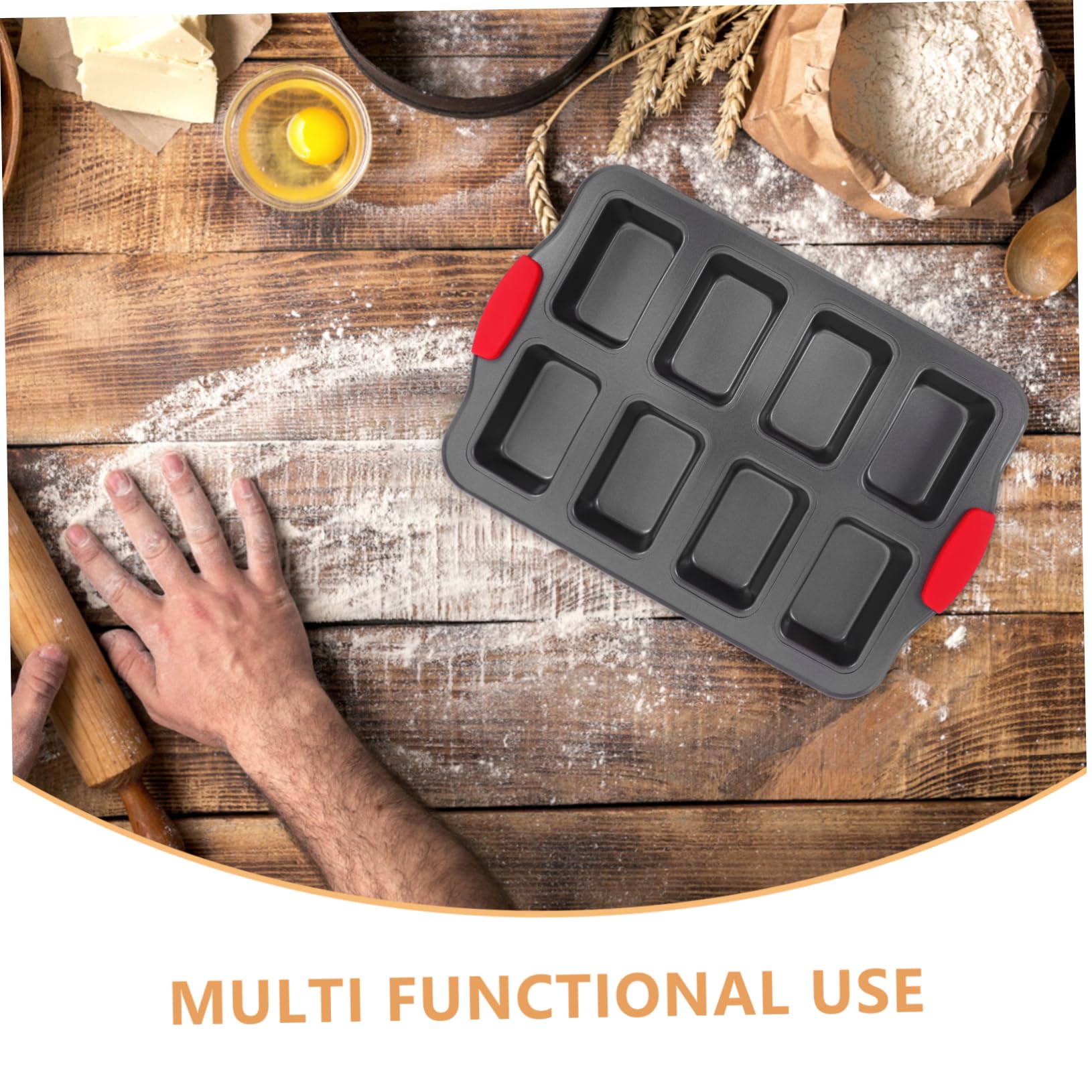 8fori Per Muffin Antiaderente Inossidabile Con Cavità e Protettive Per Pane e Dolci Utensile Per Bruciature e Facile