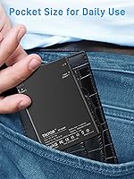 Vista 4 de TNTOR Cargador portátil con cable USB-C integrado, 3500 mAh ultra delgado para billetera de bolsillo, banco de energía compatible con Samsung Google