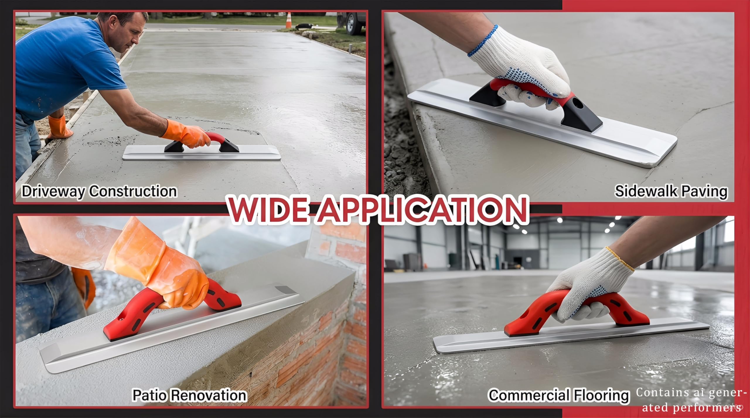 Magnesium Hand Float - 16 Inch for Smooth Concrete -7