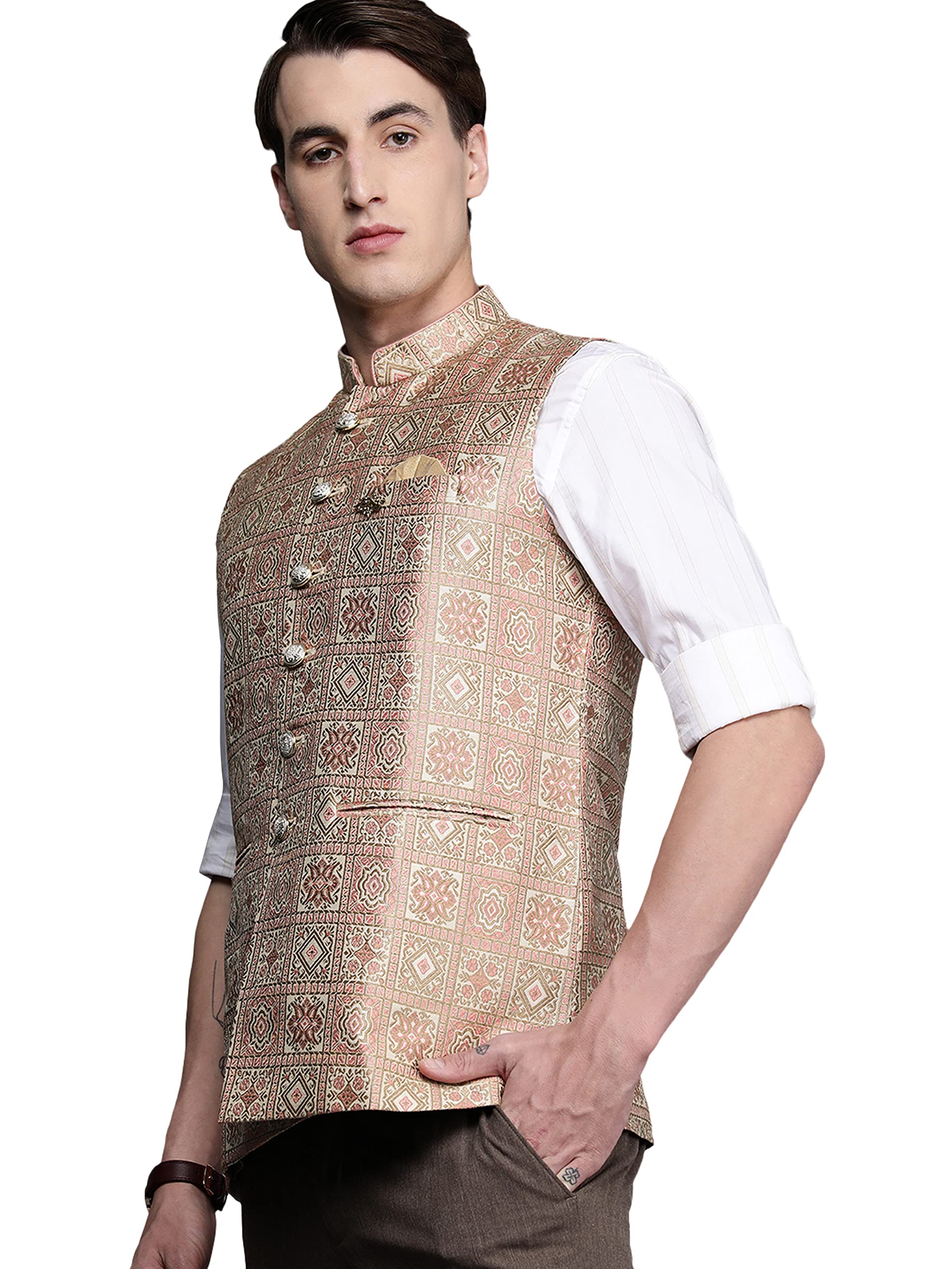 manyavar Sleeveless Nehru Jacket for Men-picture-18
