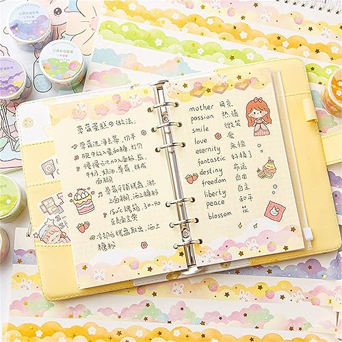 Miniatura 3 de Juego de 8 rollos de cinta Washi, Dream Clouds cinta decorativa de lámina dorada, cinta adhesiva decorativa para álbumes de recortes, artes y