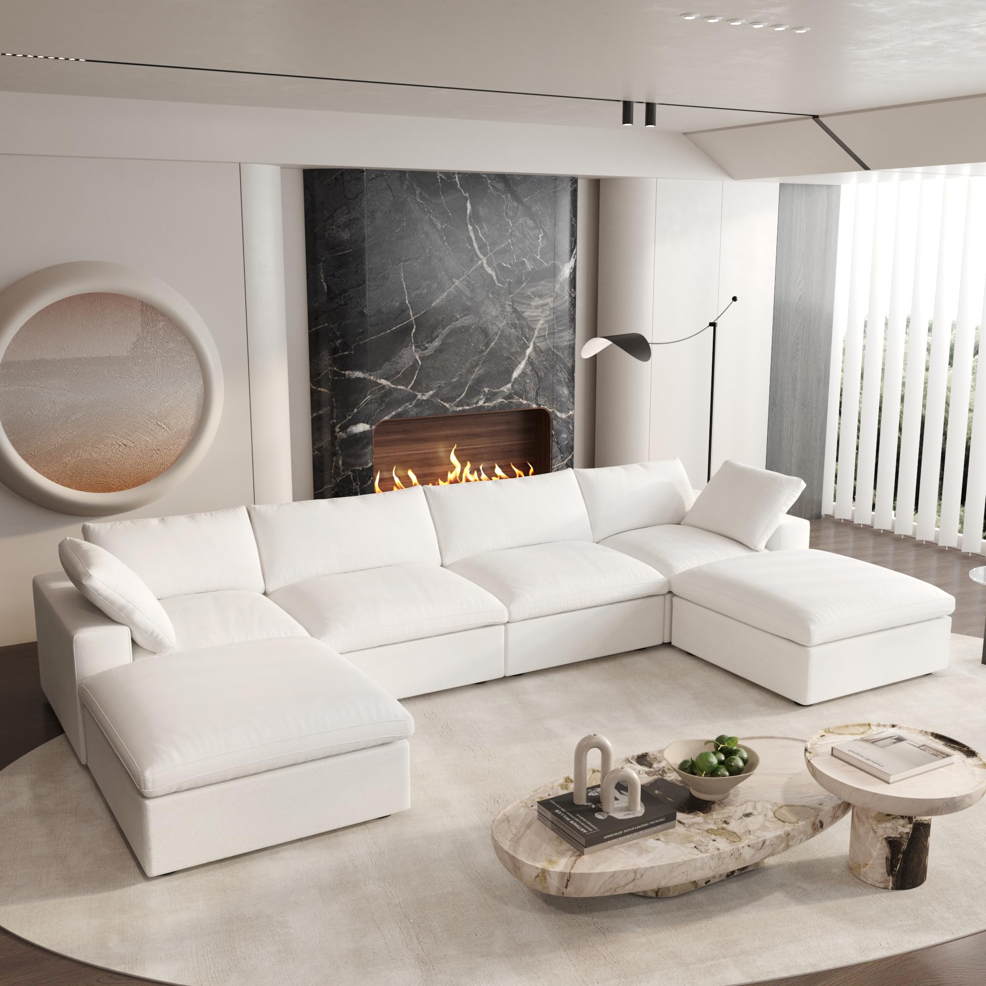 Best RH Cloud Sofa Alternatives for 2026 3 WJShome Cloud Modular Sectional Sofa Couch,Oversized U Shaped Couch 6 Seater for — product photo