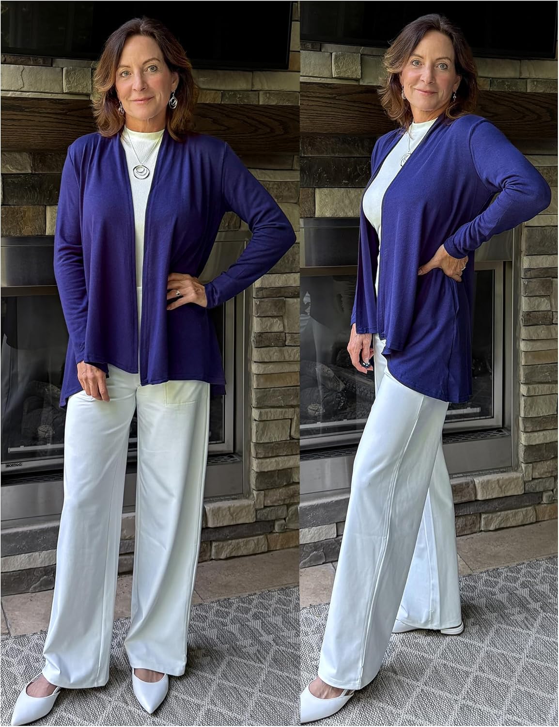 Bluetime Women's Open Front Cardigan Sweaters Lightweight Long Sleeve Drape Knit Cardigans with Pockets (S-3XL) - Image 4