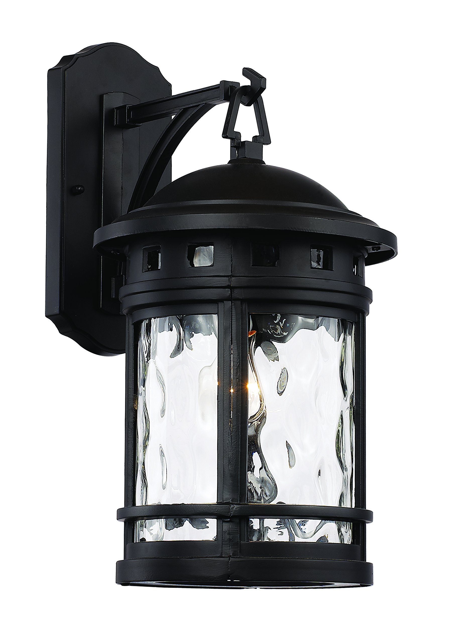 Lighting Imports 40371 BK Transitional One Light Wall Lantern from Boardwalk Collection in Black Finish,16"