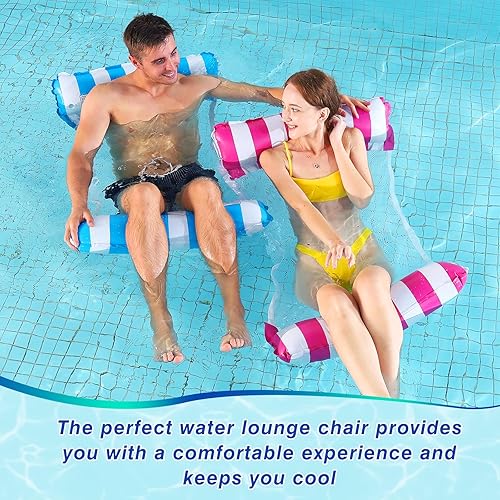 Miniatura 3 de Silla flotante de piscina, paquete de 2 flotadores de piscina para adultos, 4 en 1, flotadores multiusos para piscina, juguetes flotadores de
