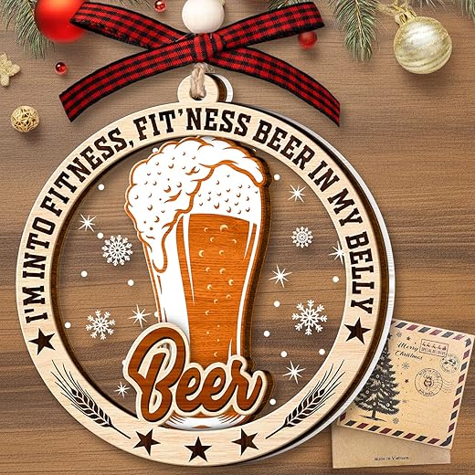 GOSBLUE Yoga Ornaments for Christmas Tree, Yoga Ornament 2 Layer Wood & Acrylic Decoration, Yoga Namaste Keepsake Decor 2023, Gifts for Yoga Lovers, Meditation Gifts