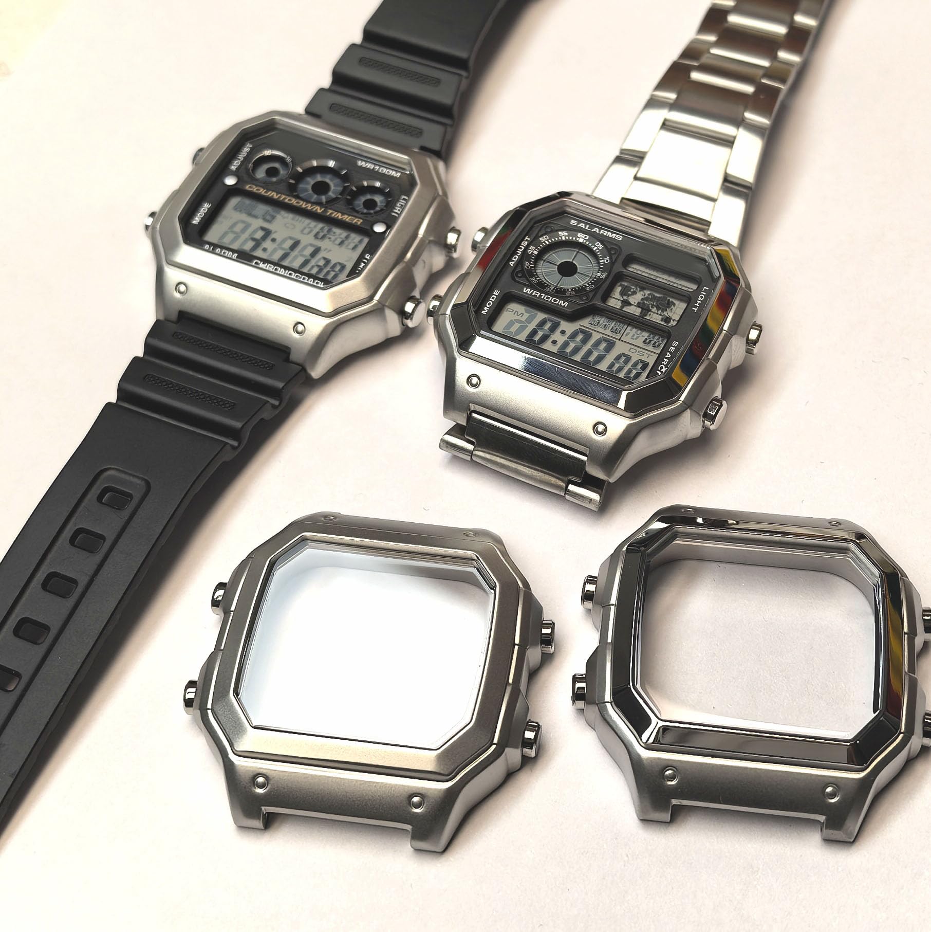 AE-1200wh ステンケース・ステンベルト Amazon.co.jp: AE-1200WH用PHORCYDESウォッチ スチールケース ae1200