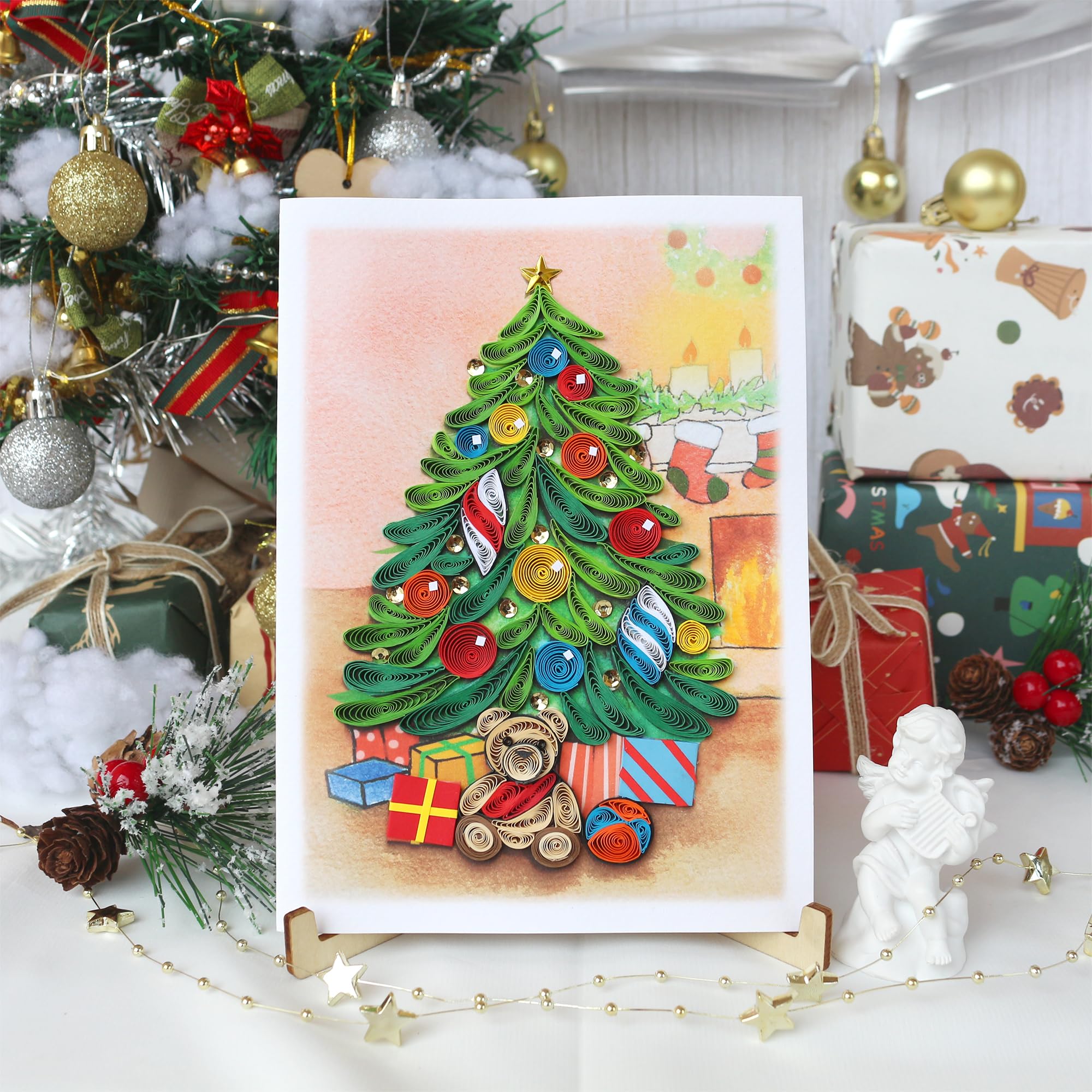 Amazon.co.jp: クリスマスツリー クイリングカード ユニークなデザイン