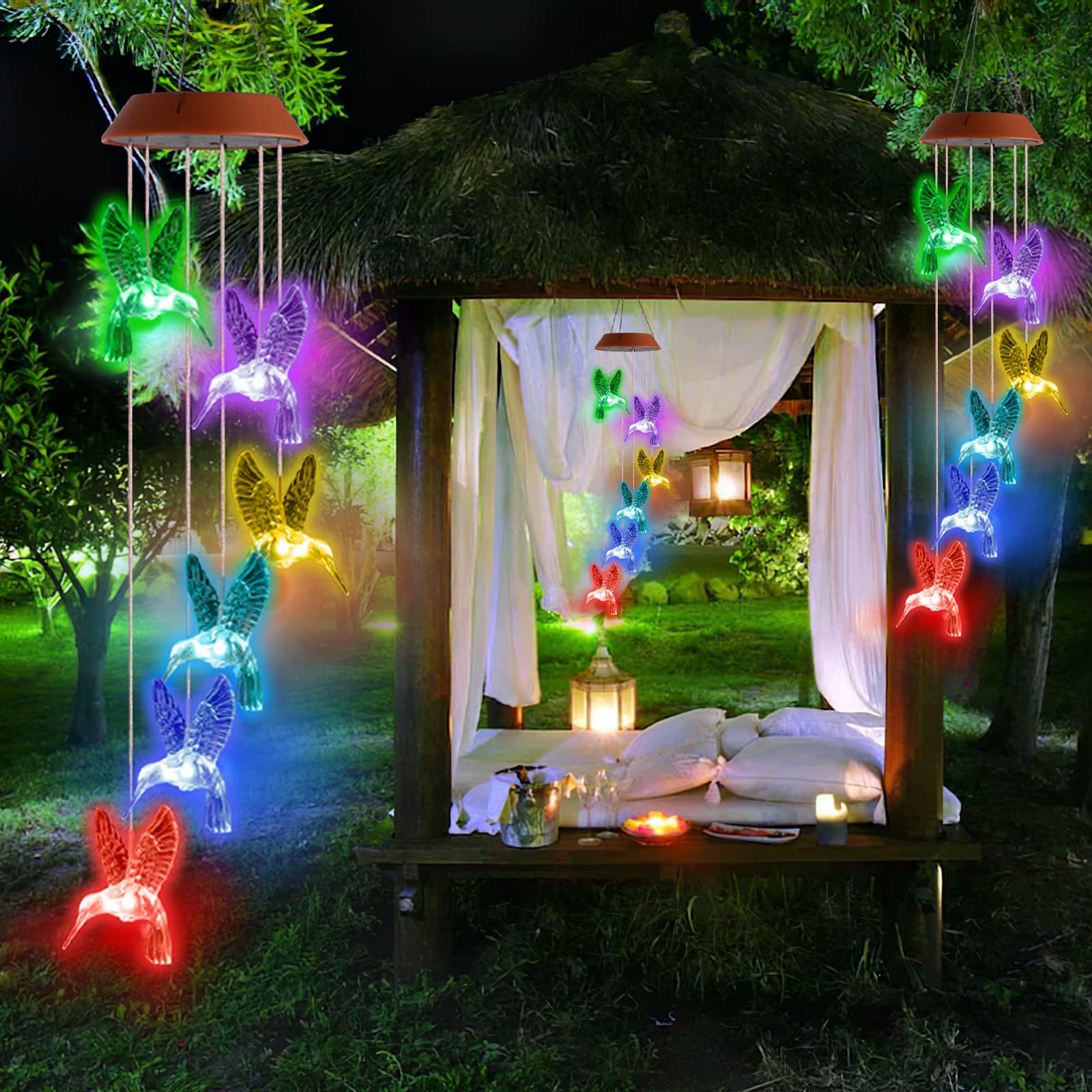 Solar Wind Chimes Lights LED Color Changing Hanging
