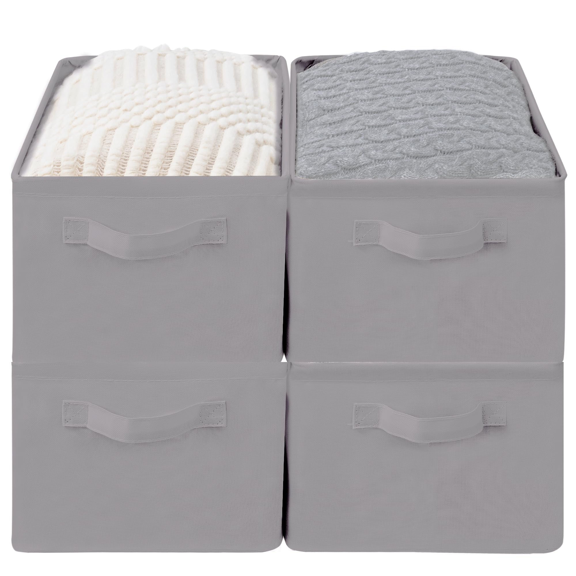 Panier de rangement pliable à cadre métallique stable pour étagères x4 - 8