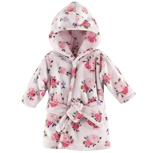 Luvable Friends Albornoz unisex de felpa para bebé floral 0-9M