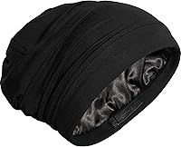 Vista 7 de CAPLORD Gorro de satén para dormir, envoltura de pelo rizado para hombres, gorros de seda ajustables para mujeres, gorro de seda para el cabello