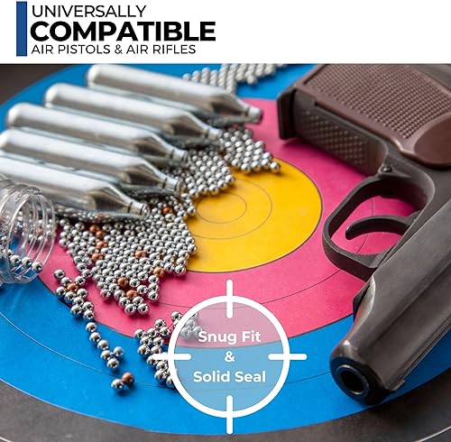 Miniatura 6 de ICO Cartuchos de CO2 de 0.42 oz sin rosca, cartuchos de CO2 pistola BB, pistola BB de CO2, pistola de CO2 Airsoft y marcadores de paintball de CO2