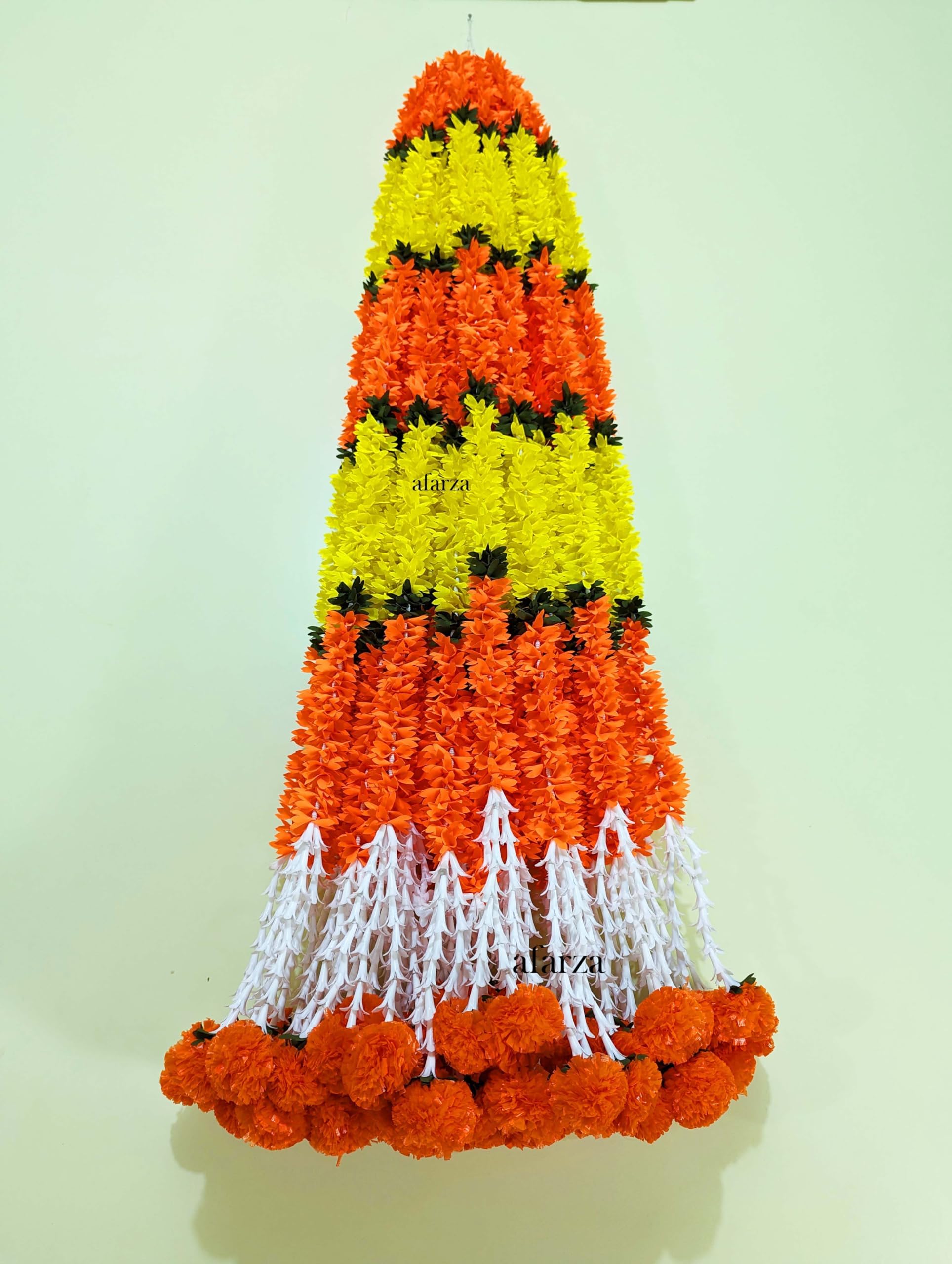 AFARZA; CHOICE GOOD FEEL GOOD Artificial Flower Garland Toran For Door Entrance Home Decoration Hanging 4Pieces (Orange Yellow, 5 Feet)