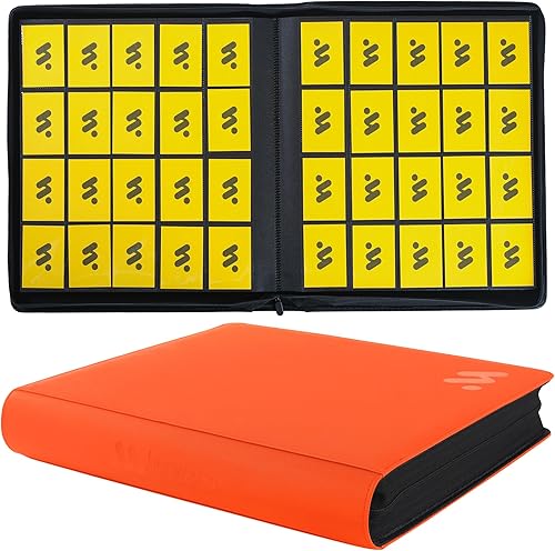 Miniatura 12 de Carpeta de tarjetas con 9 bolsillos, carpeta de tarjetas intercambiables con capacidad para hasta 360 tarjetas con 20 fundas, álbum con cremallera