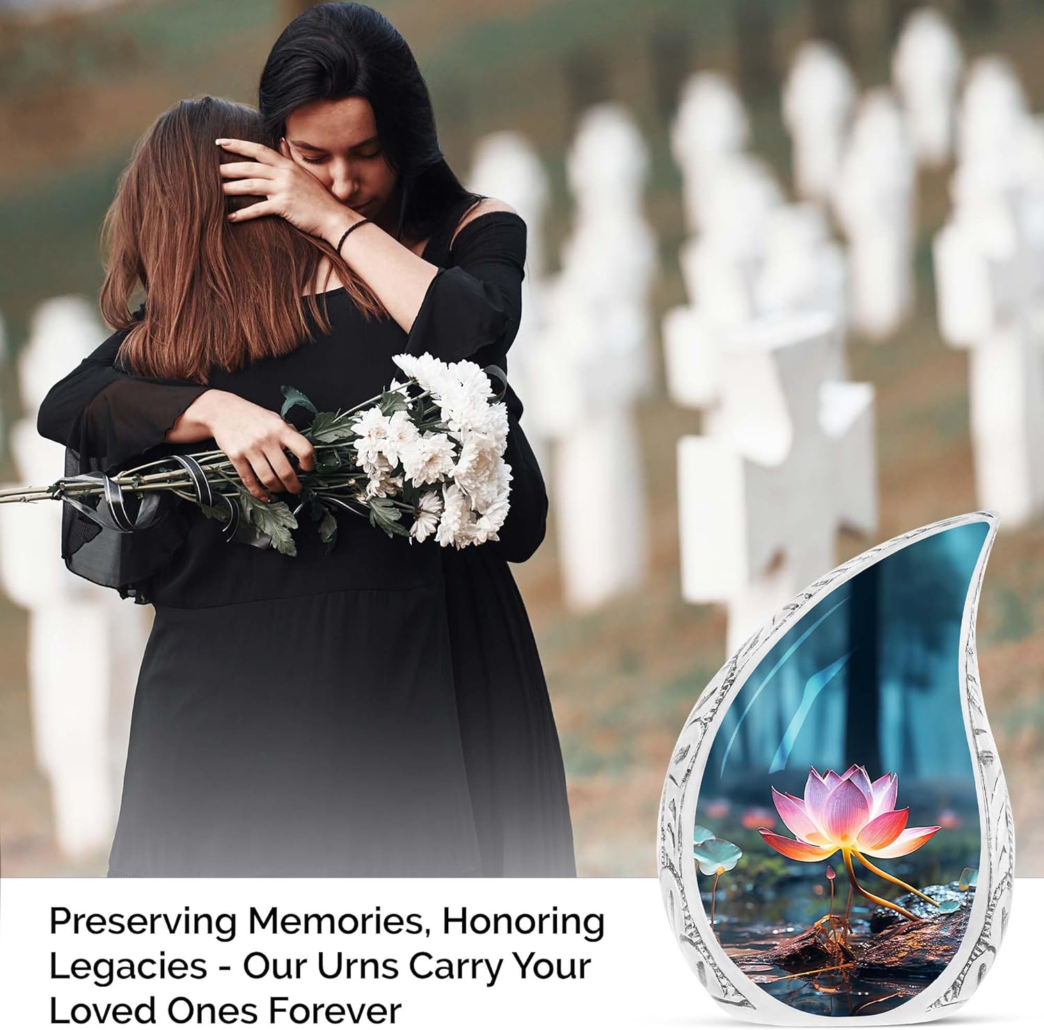 Glowing Lotus Decorative Urns, Adult Cremation Urns, Small Urns for Human Ashes Keepsake, Memorial Urn, Drop Mini Urns for Human Ashes Adult Female, Cremation Urns for Human Ashes 3 Inch Pack of 1