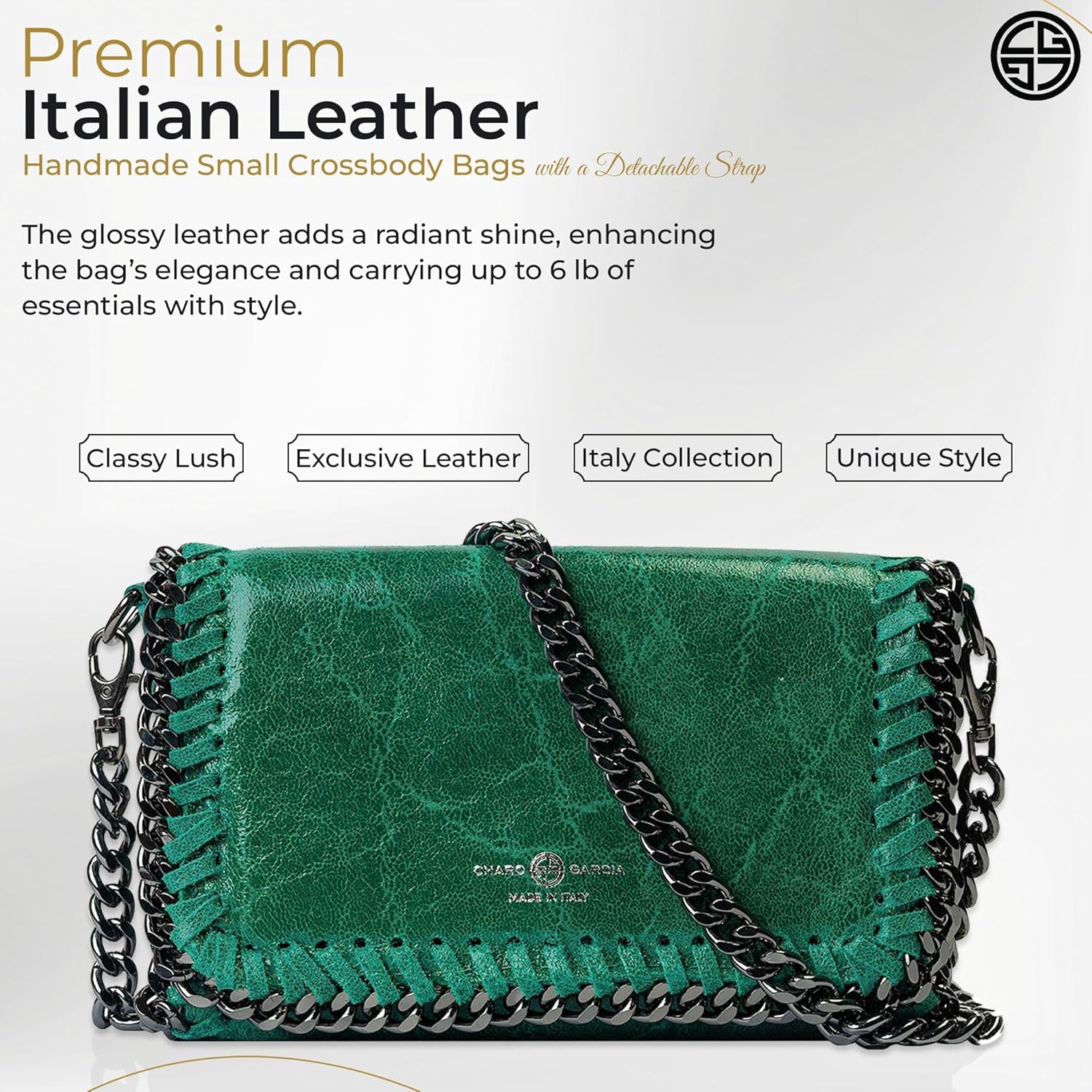 Premium Italian Leather Handmade in Florence, Italy. Small Crossbody Bag for Women with a Detachable Strap Made in Italy. - Image 2