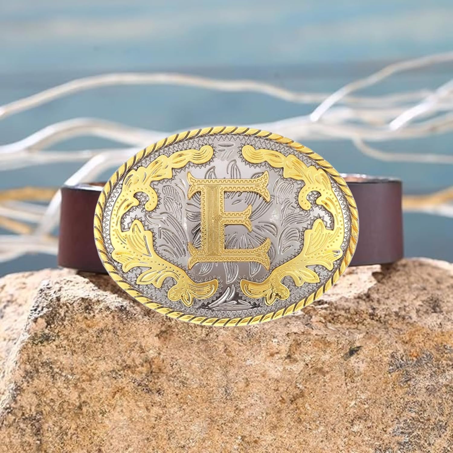 WMG Western Belt Buckle Initial Letters ABCDMRJ to Z Cowboy Belt Buckle, Rodeo Buckles for Men & Women - Image 5