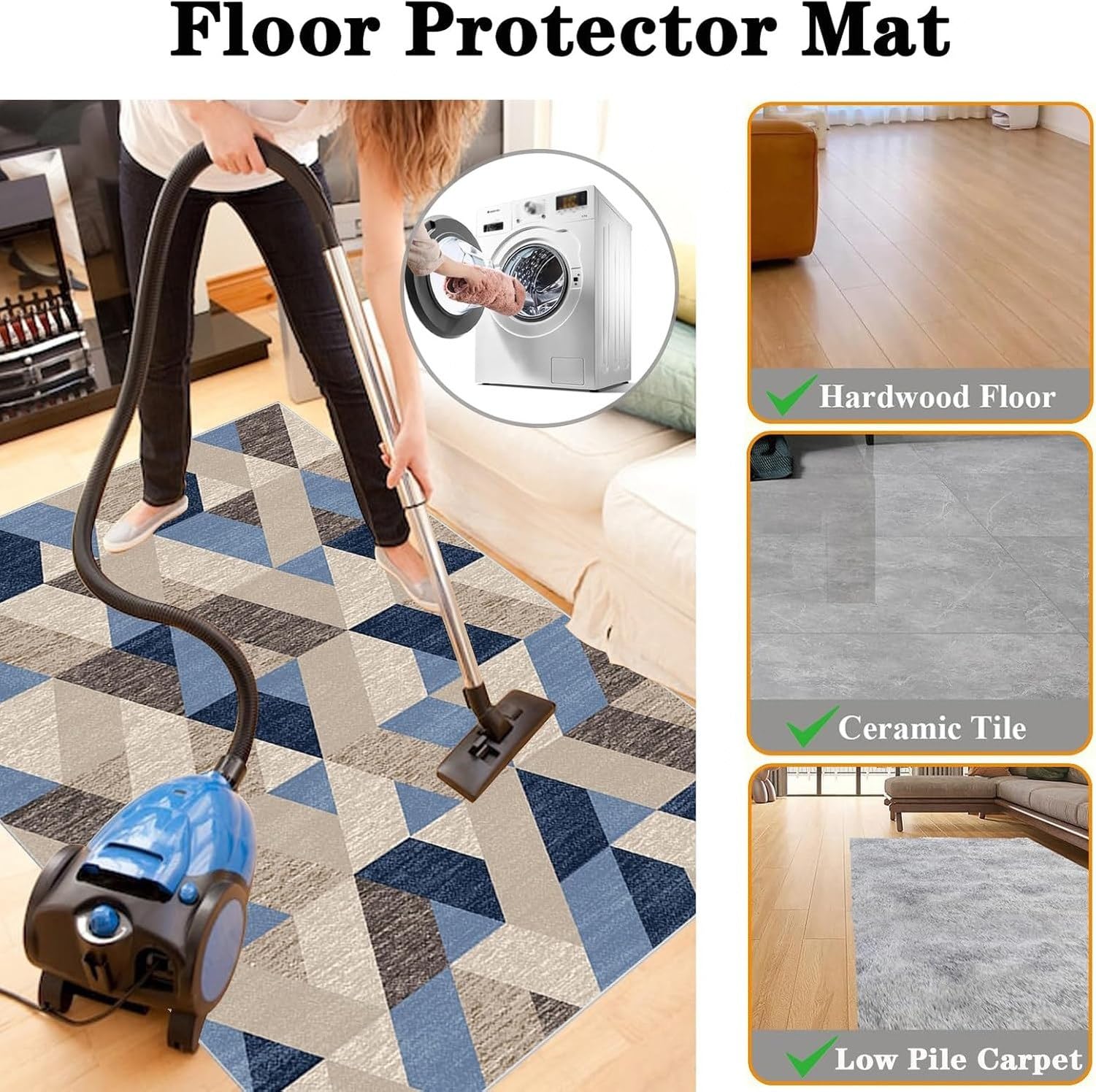 Tapis de Protection Sol Antidérapant pour Chaise, Color-1591a, 120 x 130 cm