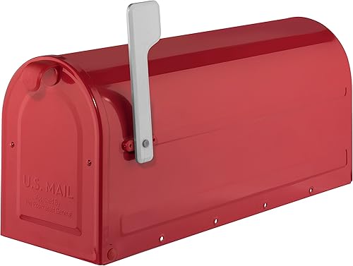 Miniatura 8 de Architectural Mailbox - Buzón para correo postal color rojo con bandera plateada MB1 7600R