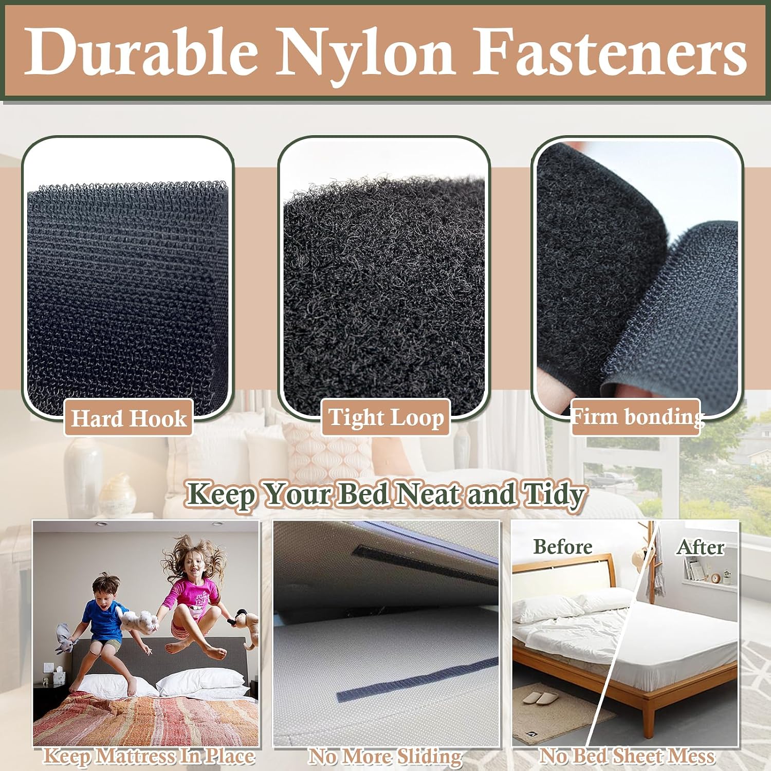 TEUVO Couch Cushion Non Slip Pads to Keep Couch Cushions from Sliding, Hook and Loop Tape with Adhesive for Smooth Surfaces, 2m Long and 11cm Wide