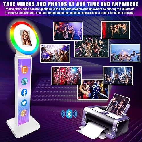Miniatura 5 de Máquina de cabina de fotos para iPad con bolsa portátil, compatible con iPad de 10.2 pulgadas, 10.9 pulgadas, 11 pulgadas, 12.9 pulgadas, con anillo