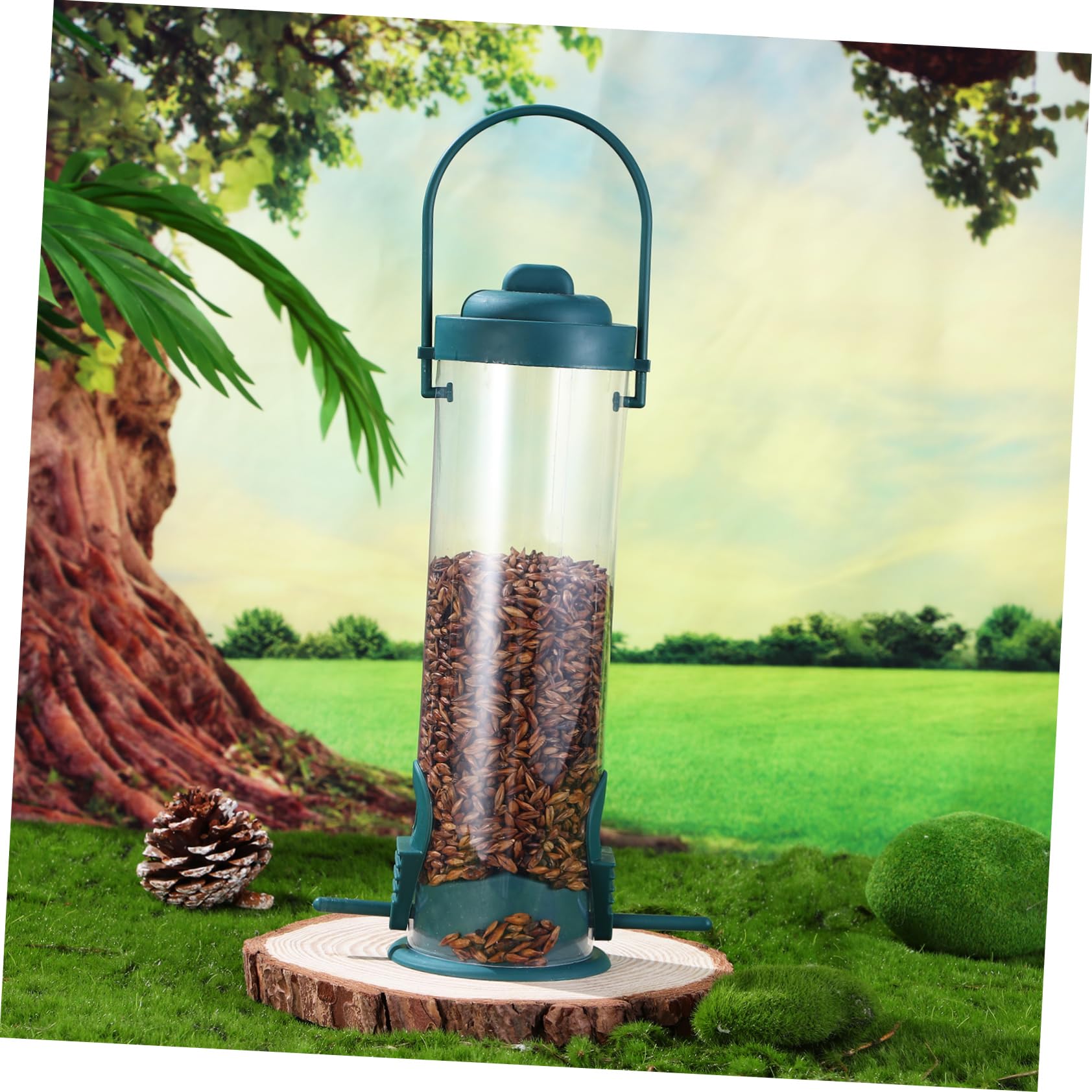 BESPORTBLE 5pezzi Mangiatoia Per Uccelli Da Appendere Alimentatore Automatico Per Colibrì Design Trasparente Facile Da Riempire Base Stabile Decorazione Per Giardino