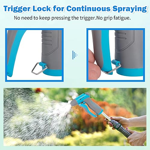 Miniatura 5 de AUTOMAN Boquilla de manguera de jardín, rociador de manguera de 4 patrones ajustables, boquilla de manguera de agua de alta presión resistente para