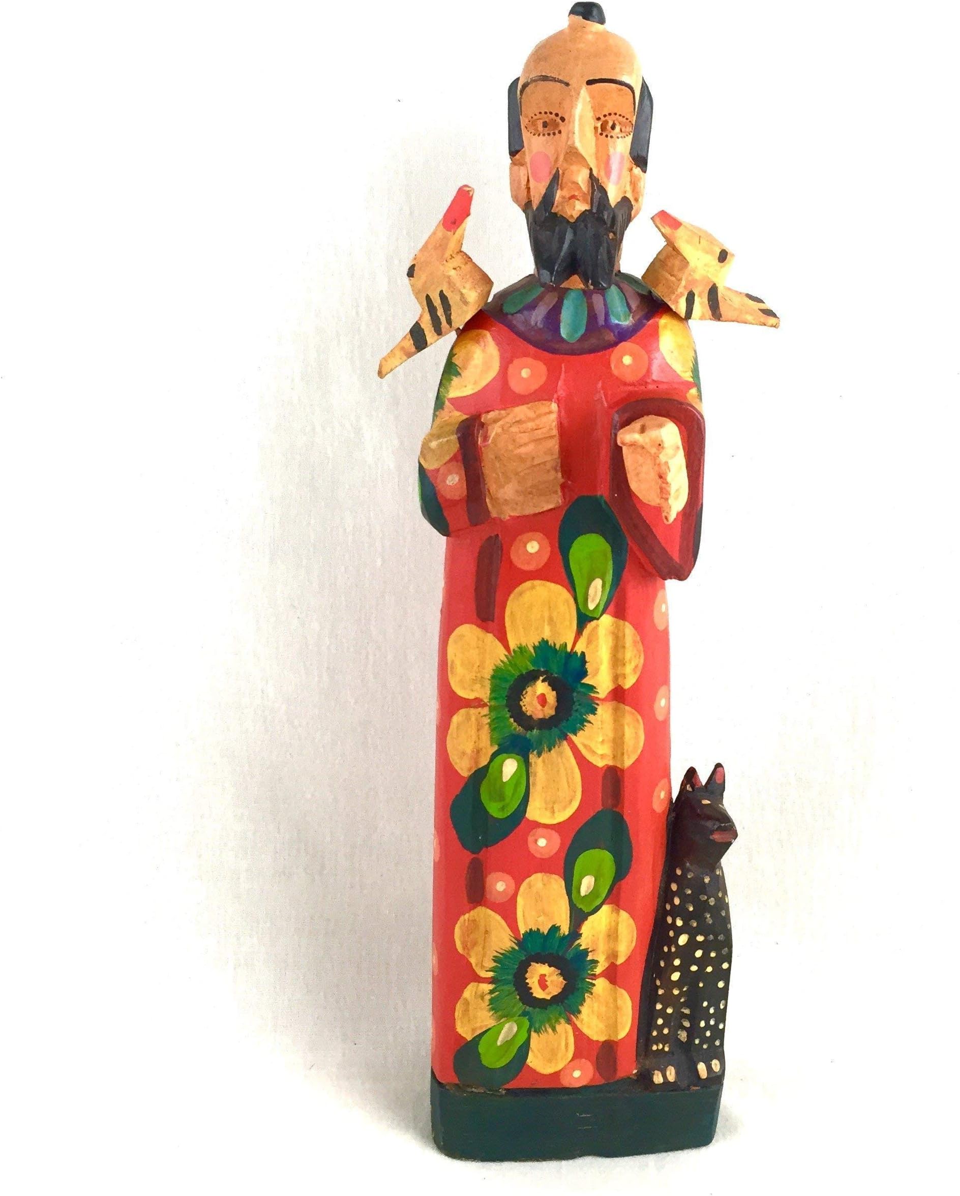 Altiplano Saint Francis Statue Patron Saint of Animals Hand Carved Made in Guatemala