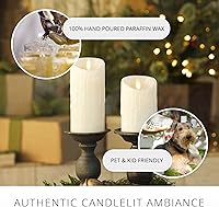 Vista 6 de Luminara - Vela LED sin llama con goteo de cera, blanca, 7.6 cm x 11.4 cm, con función de temporizador, base de cera verdadera, funciona