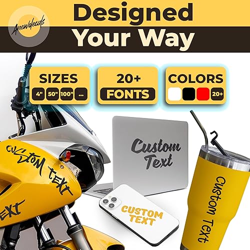 Miniatura 3 de Calcomanía de vinilo personalizada, diseño personalizado con tu propio nombre, duradero, resistente a la intemperie, ventana de coche, barco,