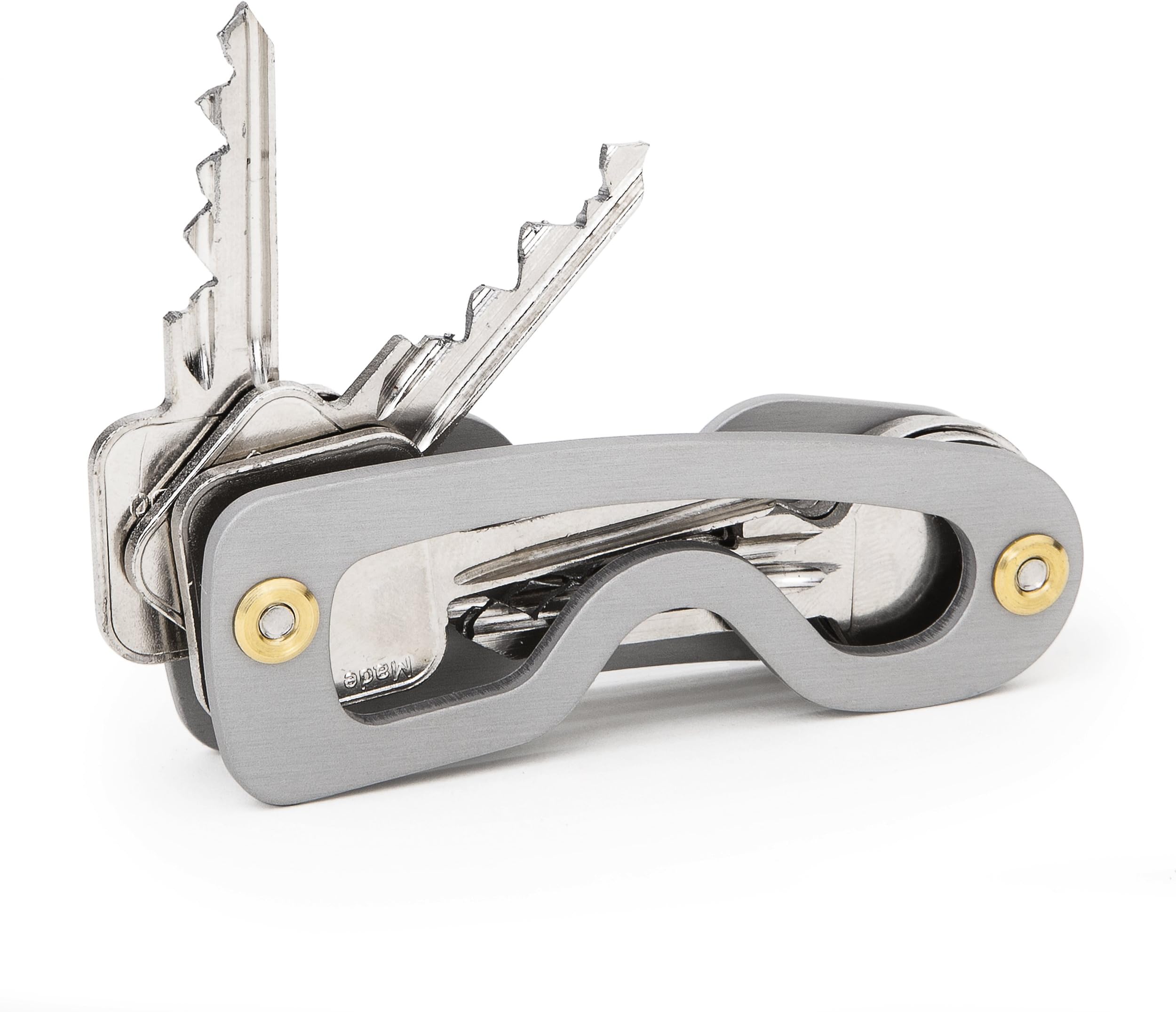 Smart Key Organizer up to 16 Keys - Made in Germany – tested functionality and quality – compact Key Holder / Keychain by Paraboo (silver)