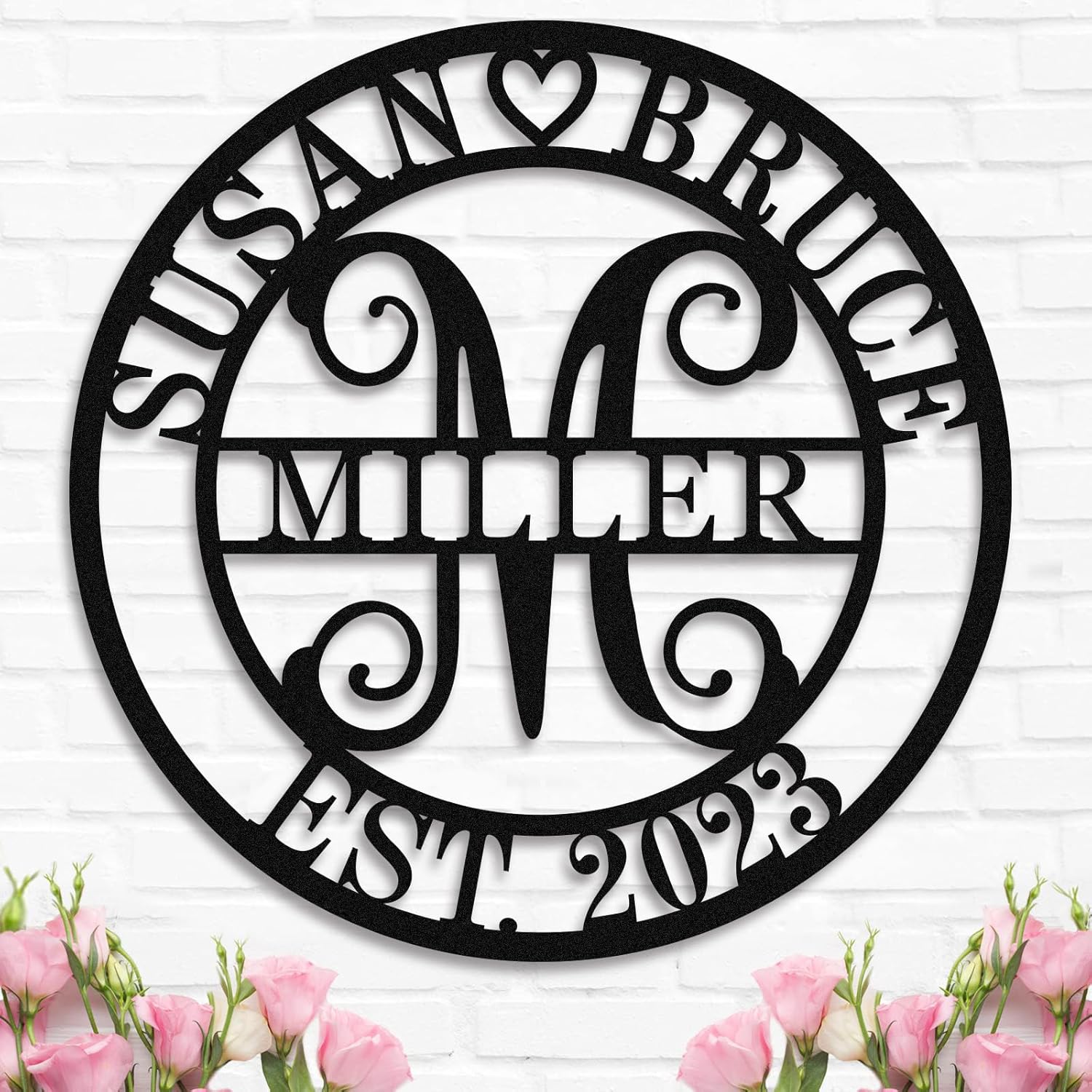 Custom Metal Last Name Sign, Anniversary Wedding Gifts for Couple, Custom Metal Sign, Personalized Family Name Sign, Custom Metal Name Sign, Custom Split Letter Name Sign for Wall Decor