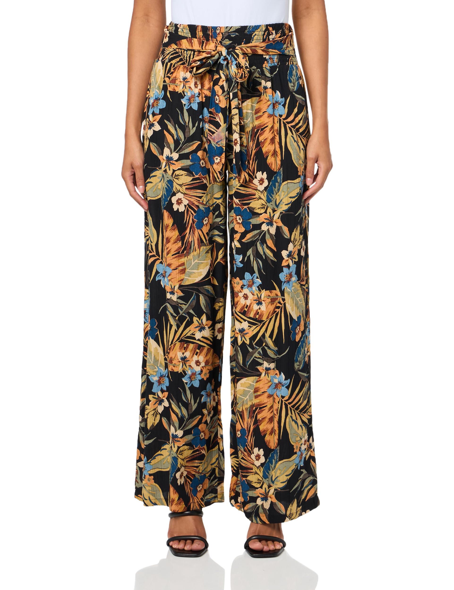 Angie Womens Self Tie Printed Flare Pants