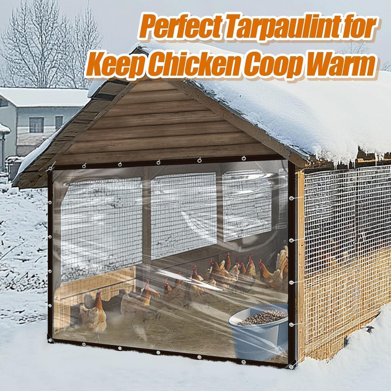 Lona Impermeable de Alta Resistencia con Ojales. Cubierta Transparente para Exteriores. Incluye Cuerda y Bridas para Cables. Ideal para Camping, caravanas, Camiones y Jardines.