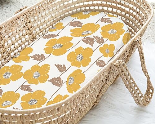 Miniatura 129 de Funda para cambiador de bebé, paquete de 2 unidades para niños, niñas (aeroplanos y nubes de acuarela), sábanas bajeras de primera calidad, funda