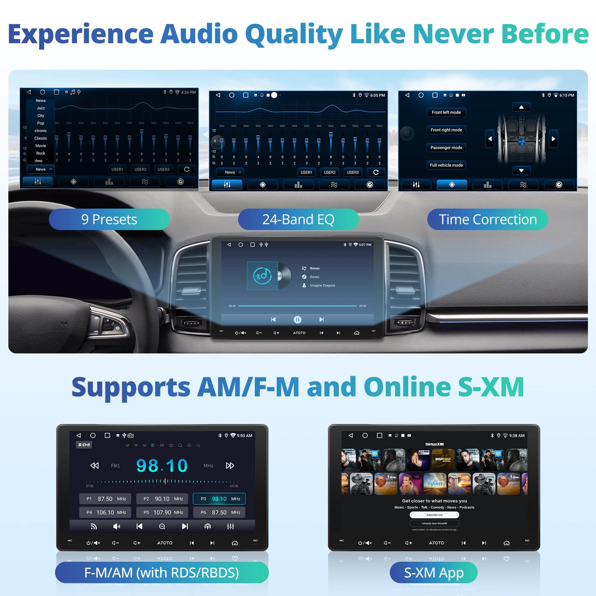 Amazon.com: ATOTOLIFE 9 Inch Android Car Radio Double Din Wireless