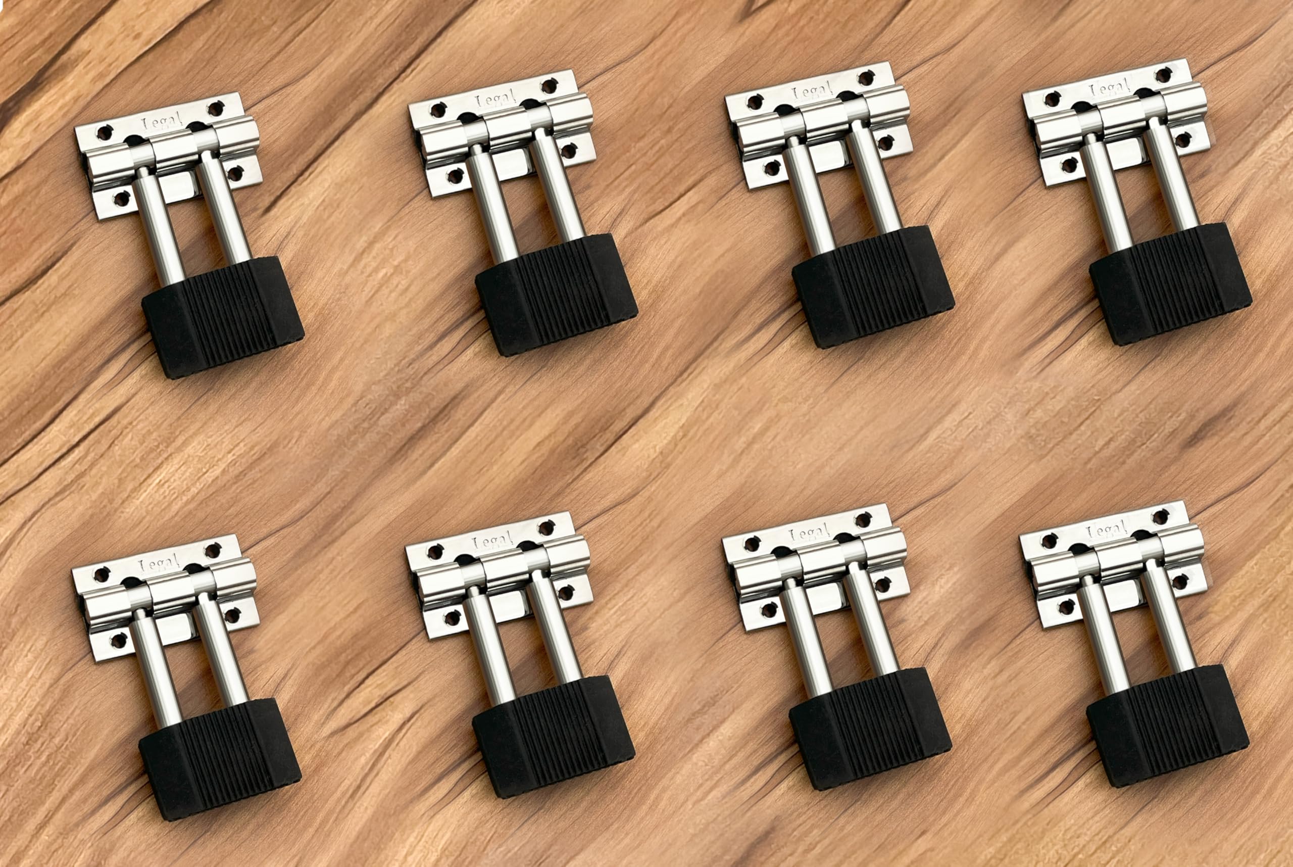 legal super industries Stainless Door Matt Door Stopper for Main Door, Latches for Door, Glossy Finish (S-651 8PCS Double Stopper Round)