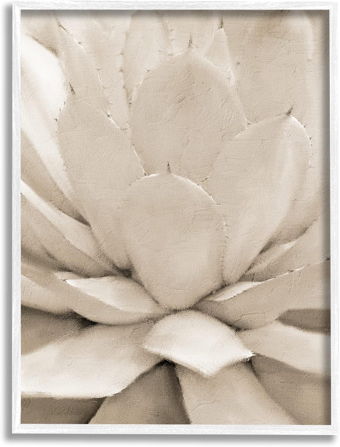 Stupell Industries Prickly Agave Plant Monochromatic Beige Desert Succulent