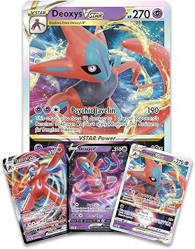Pokemon TCG: Deoxys VMAX & VSTAR Battle Box (3 Foil Promo Cards, 1 Oversize Foil Card & 4 Booster Packs)