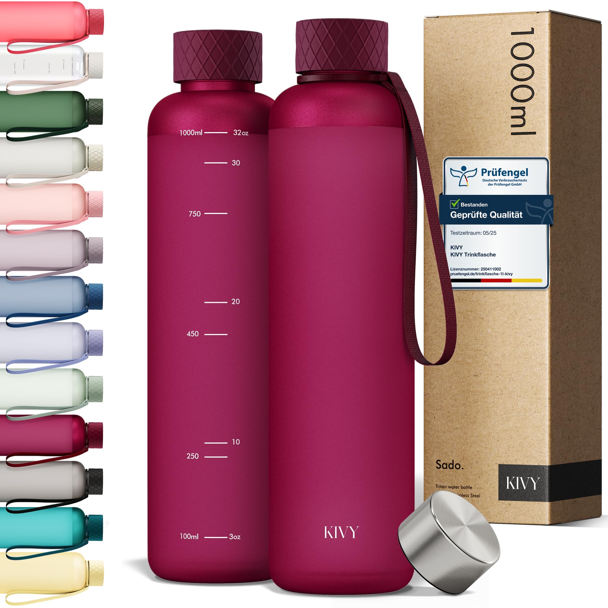 KIVY Tritan-Wasserflasche der 2. Generation