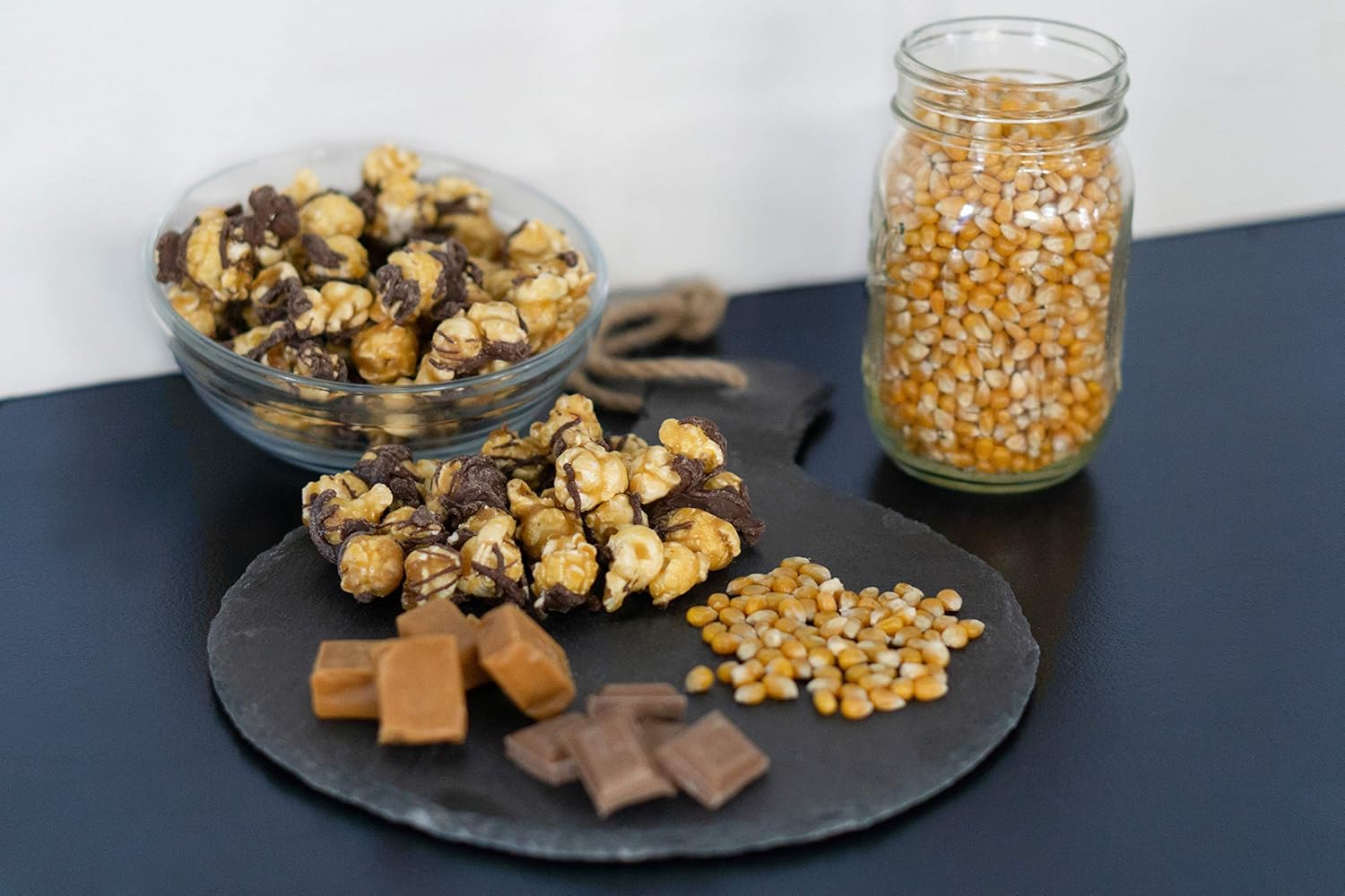 Pop’N Popcorn Chocolate Covered Caramel Pop Corn - 35 oz Gourmet Caramel Pop Corn Drizzled with Dark Chocolate - Freshly-Popped and in a Resealable Bag Perfect for Movie Night