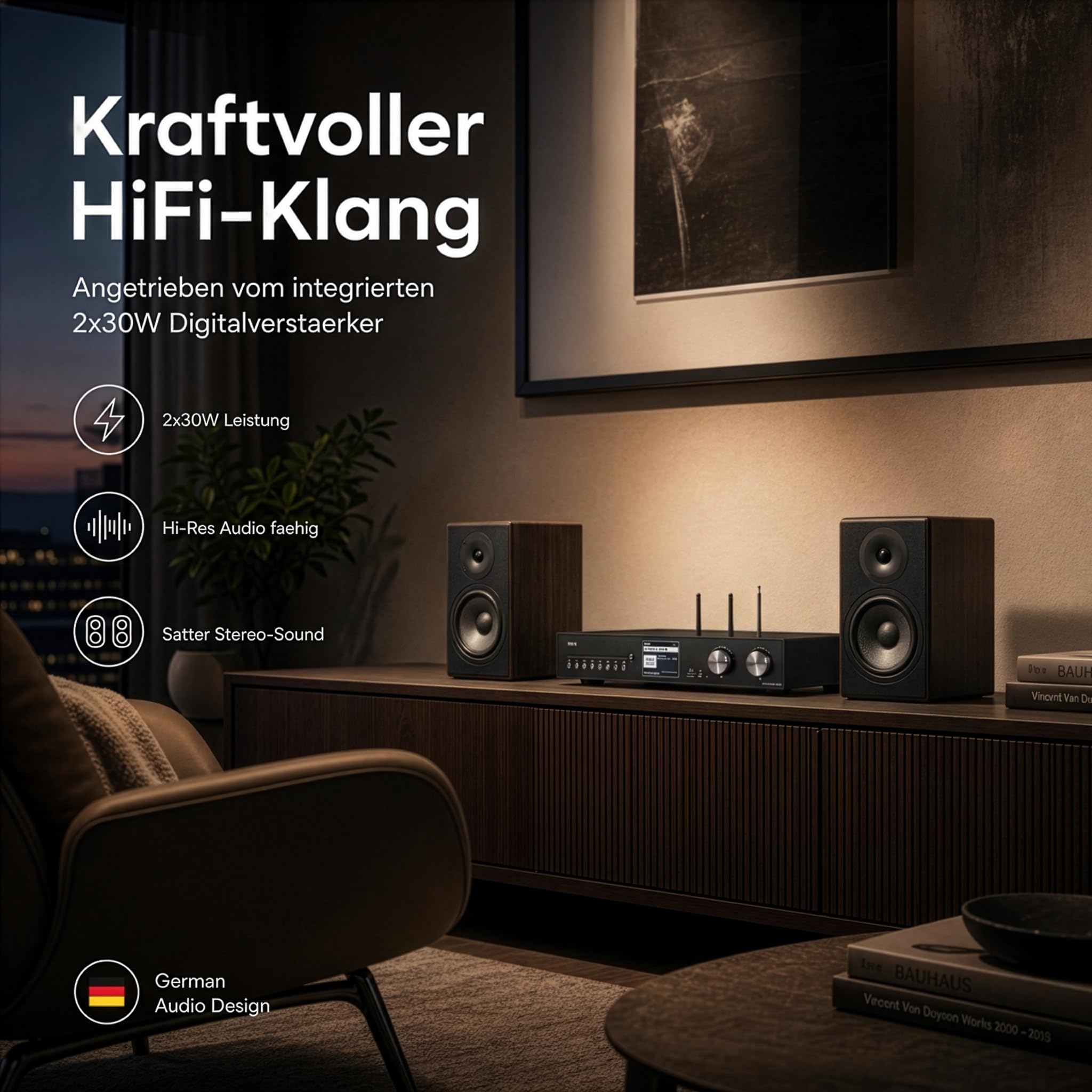 Imperial DABMAN i560 CD DAB Radio, Internetradio WLAN, DAB+ Radio, Bluetooth, Küchenradio, WLAN Radio - HDMI ARC, Bluetooth senden und empfangen, Streaming Dienste schwarz