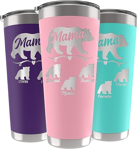 Vista 57 de Vaso de Mamá Oso, vaso personalizado para mamá Oro Rosa,Negro,Hot Pink,Rosado claro,Púrpura/Ombre Force.,Rojo,Azul (Sky Blue),Color verde