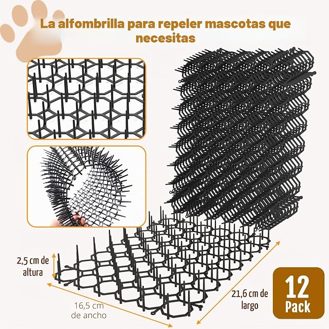 Foto 3 de 7 de OCEANPAX Tapete para Gatos de 8.5 x 6.5 Pulgadas con 12 Grapas de jardín y 12 Lazos